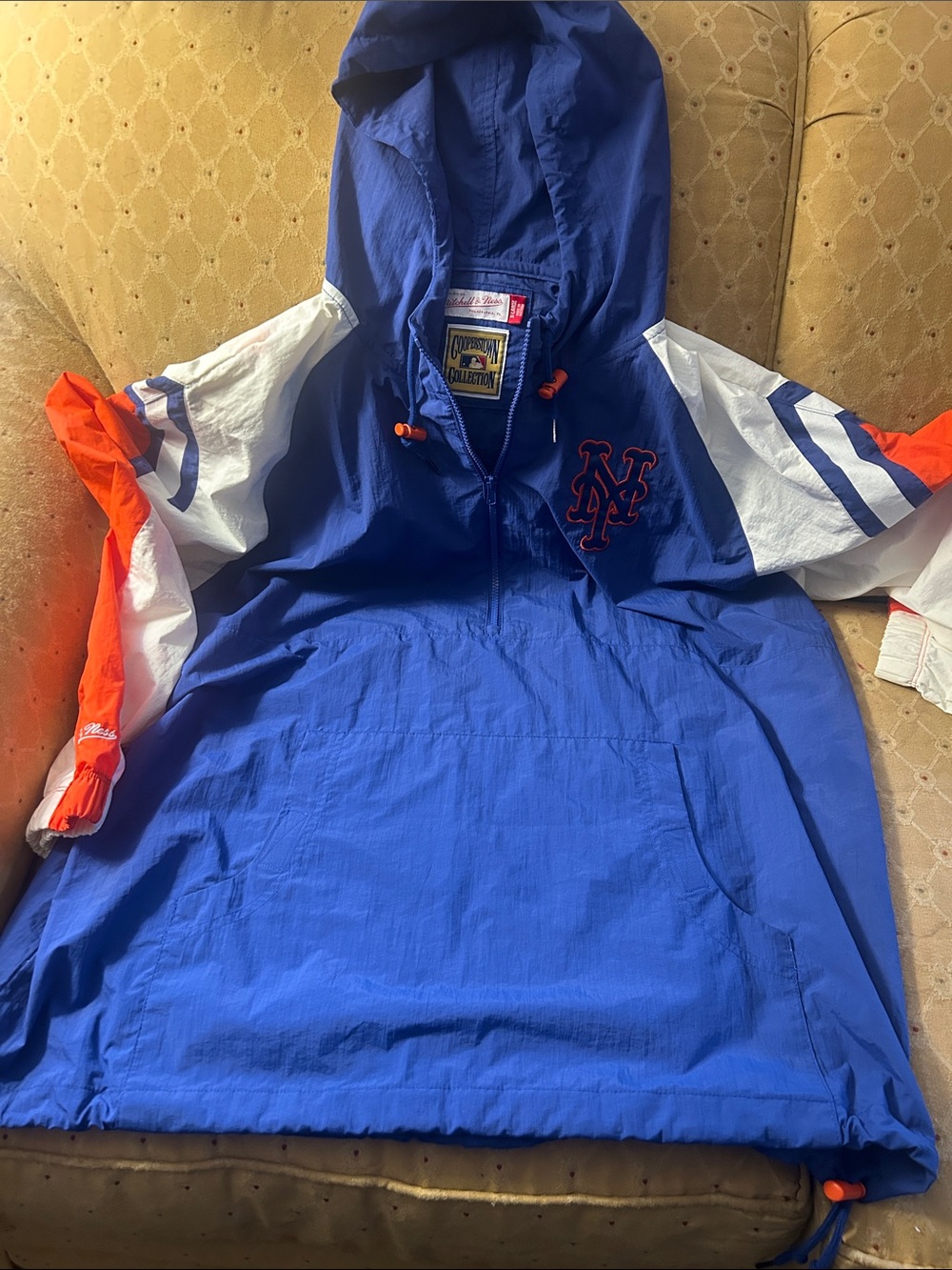 Men’s Royal Blue & Orange Pullover Jacket - New York Mets